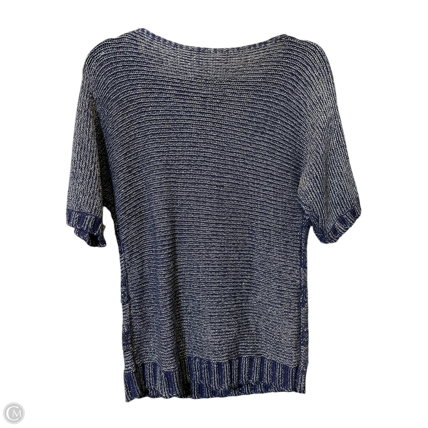 Blouse Short Sleeve By Chicos In Navy, Size: M