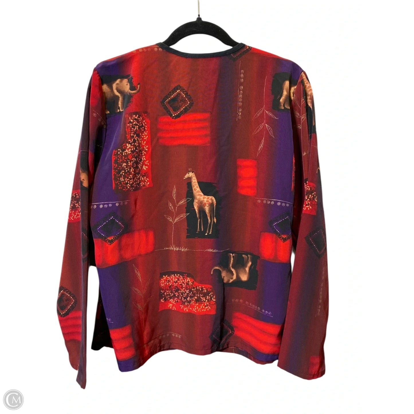 Blouse Long Sleeve By Clothes Mentor In Multi-colored, Size: M