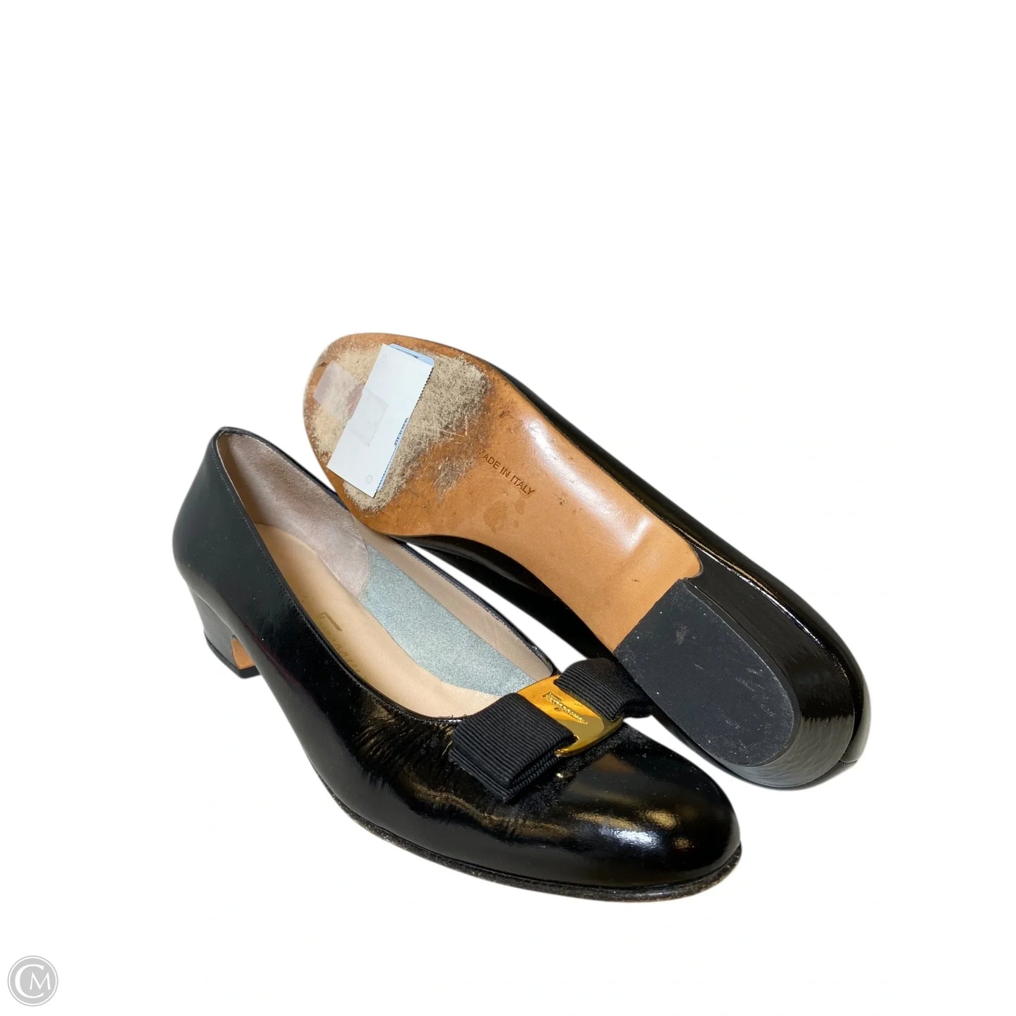 Shoes Luxury Designer By Ferragamo In Black, Size: 10