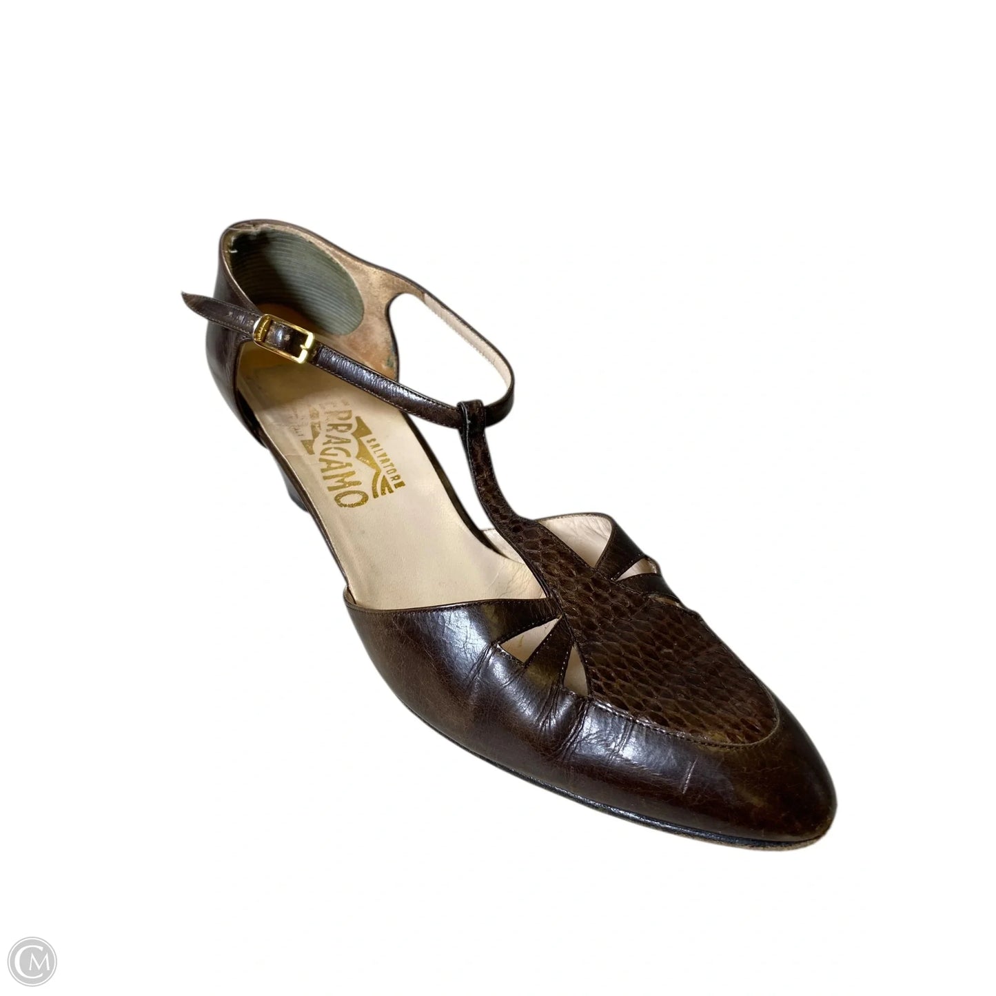 Shoes Luxury Designer By Ferragamo In Brown, Size: 10