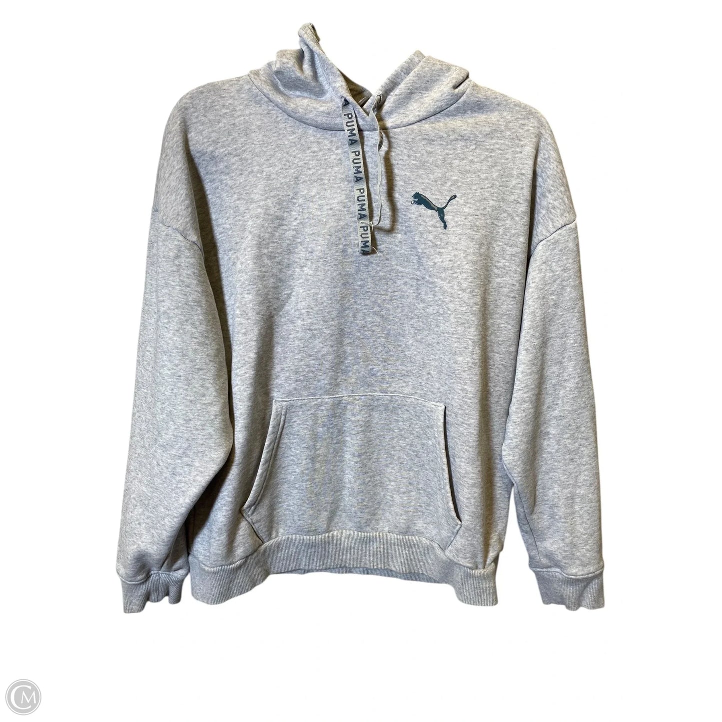 Sweatshirt Hoodie By Puma In Grey, Size: M