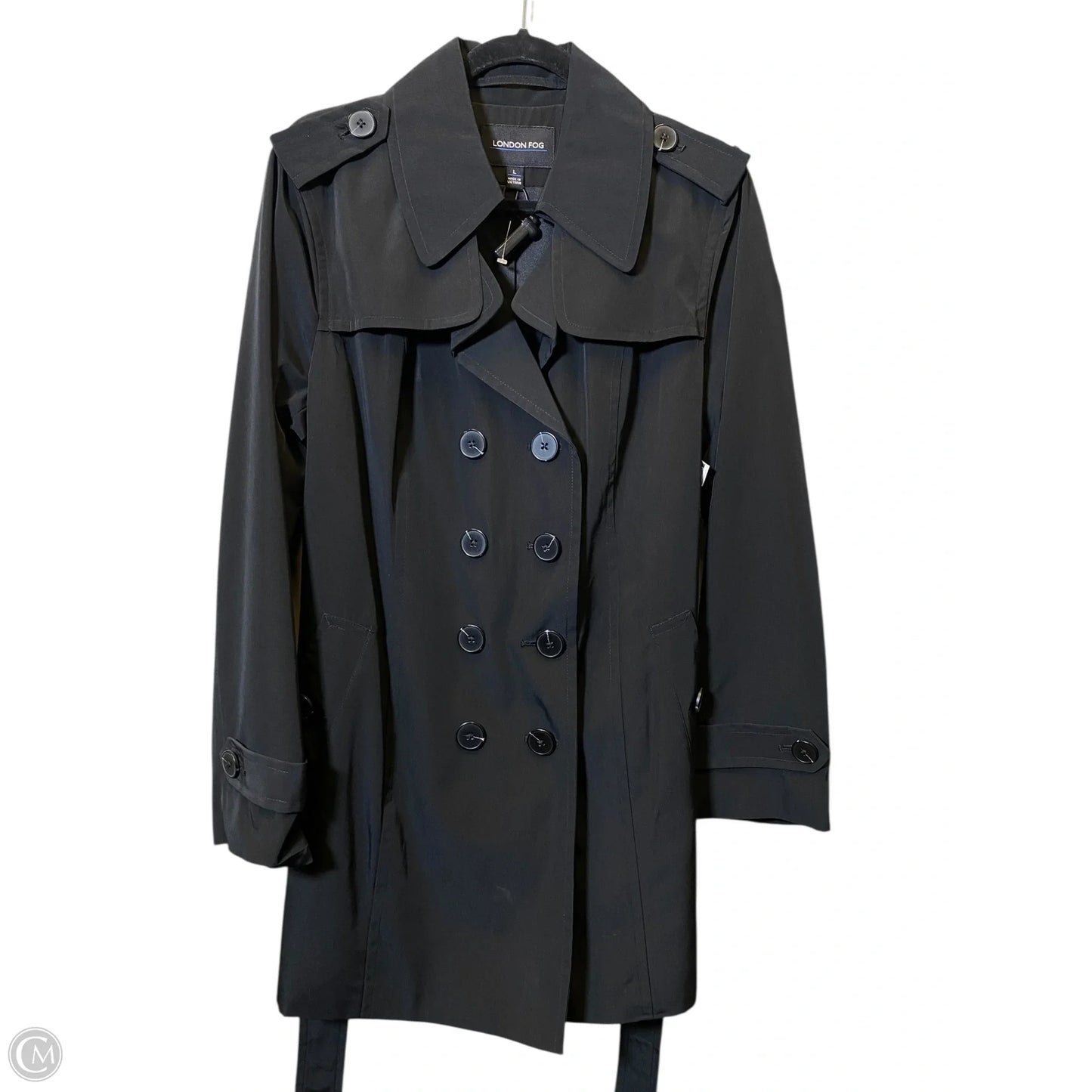 Coat Trench Coat By London Fog In Black, Size: L