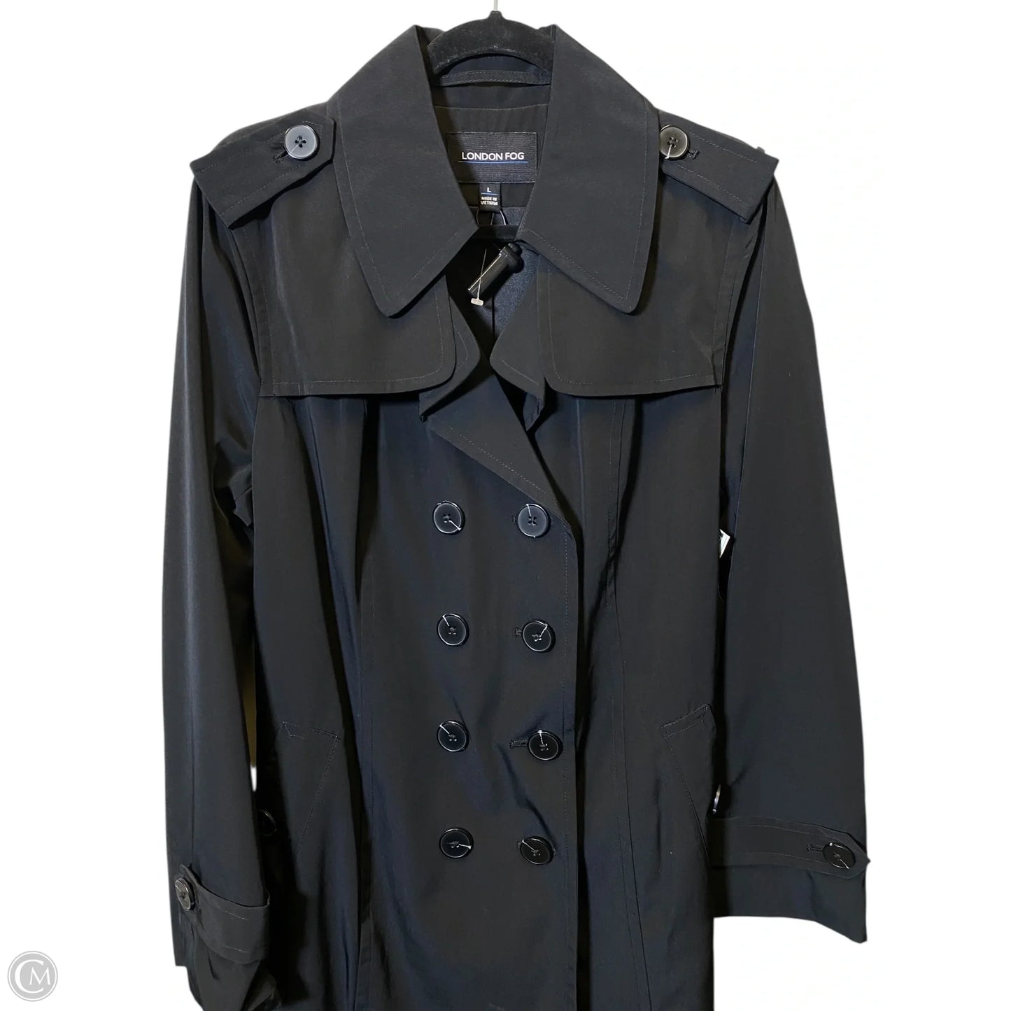 Coat Trench Coat By London Fog In Black, Size: L