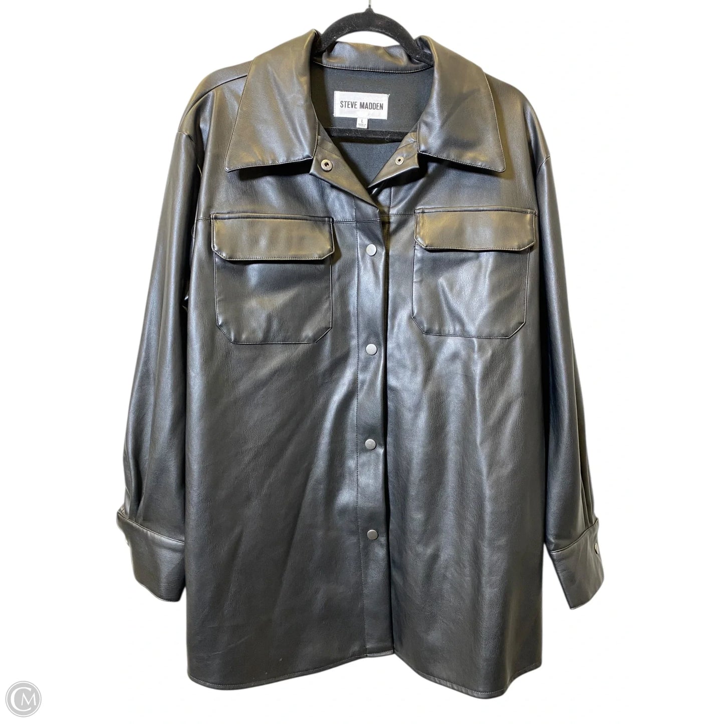 Jacket Leather By Steve Madden In Black, Size: L