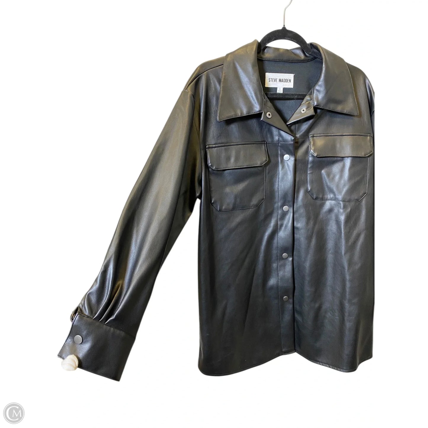 Jacket Leather By Steve Madden In Black, Size: L