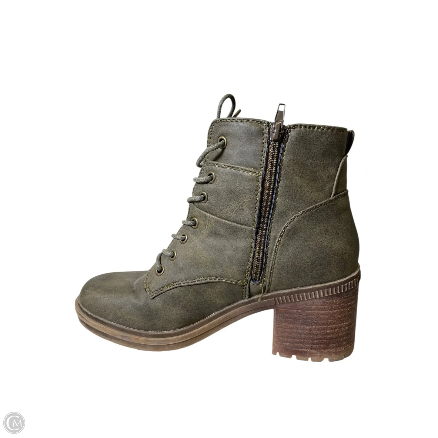 Boots Ankle Heels By Crown Vintage In Green, Size: 9.5