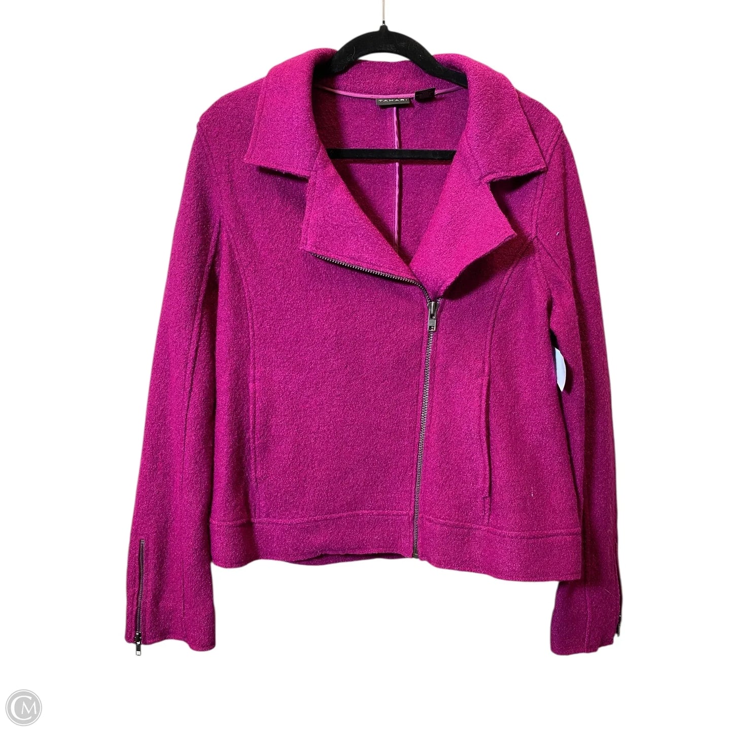 Jacket Moto By Tahari In Purple, Size: L