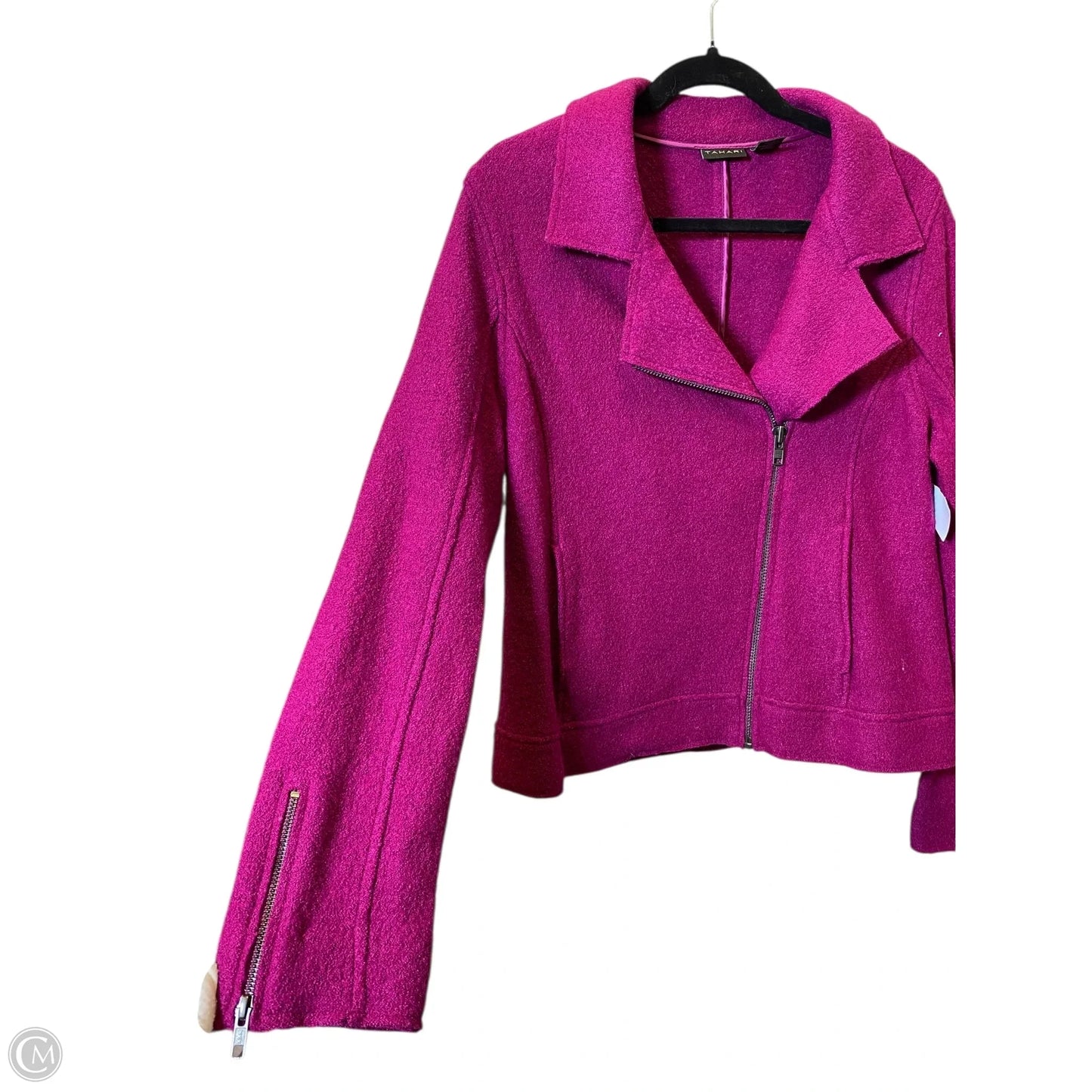 Jacket Moto By Tahari In Purple, Size: L