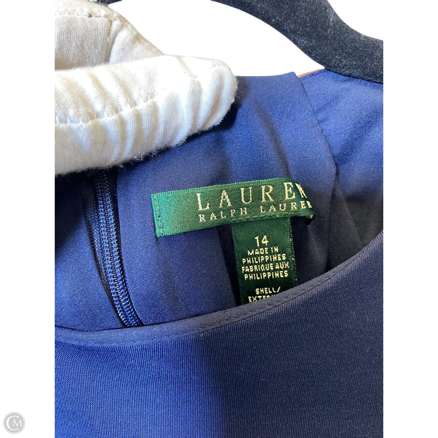 Dress Casual Midi By Lauren By Ralph Lauren In Navy, Size: 14