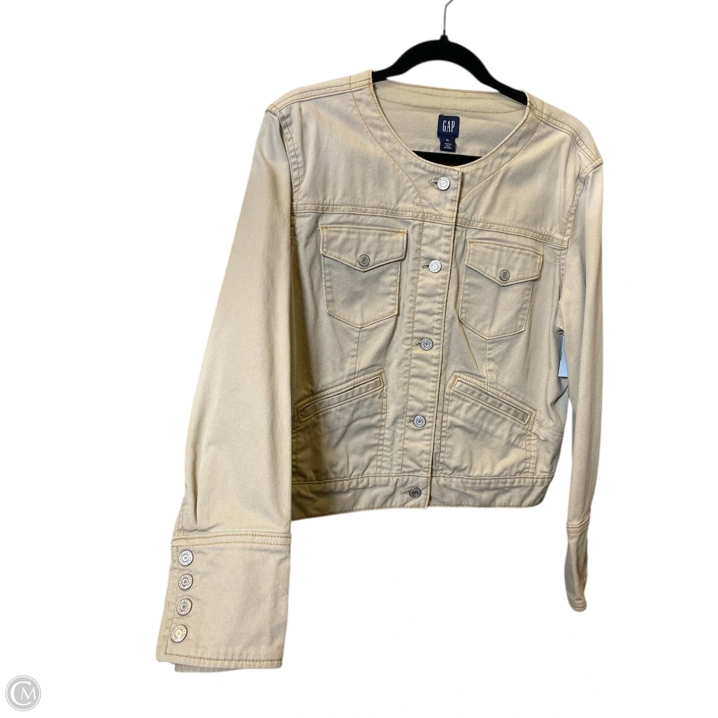 Jacket Denim By Gap In Beige, Size: Xl