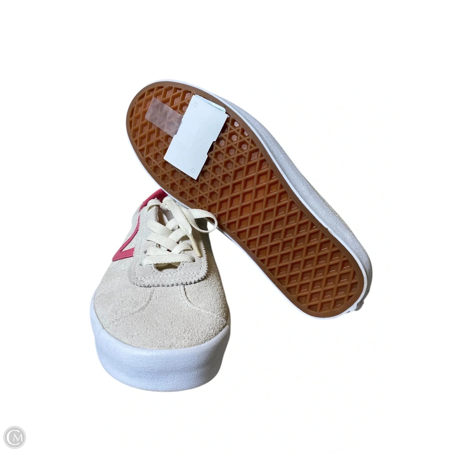 Shoes Flats By Vans In Cream & Pink, Size: 8
