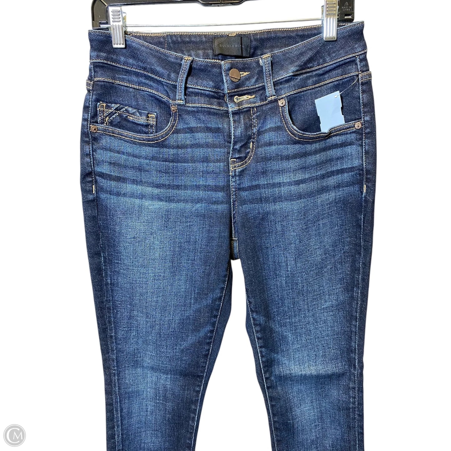 Jeans Skinny By Buckle Black In Blue Denim, Size: 6