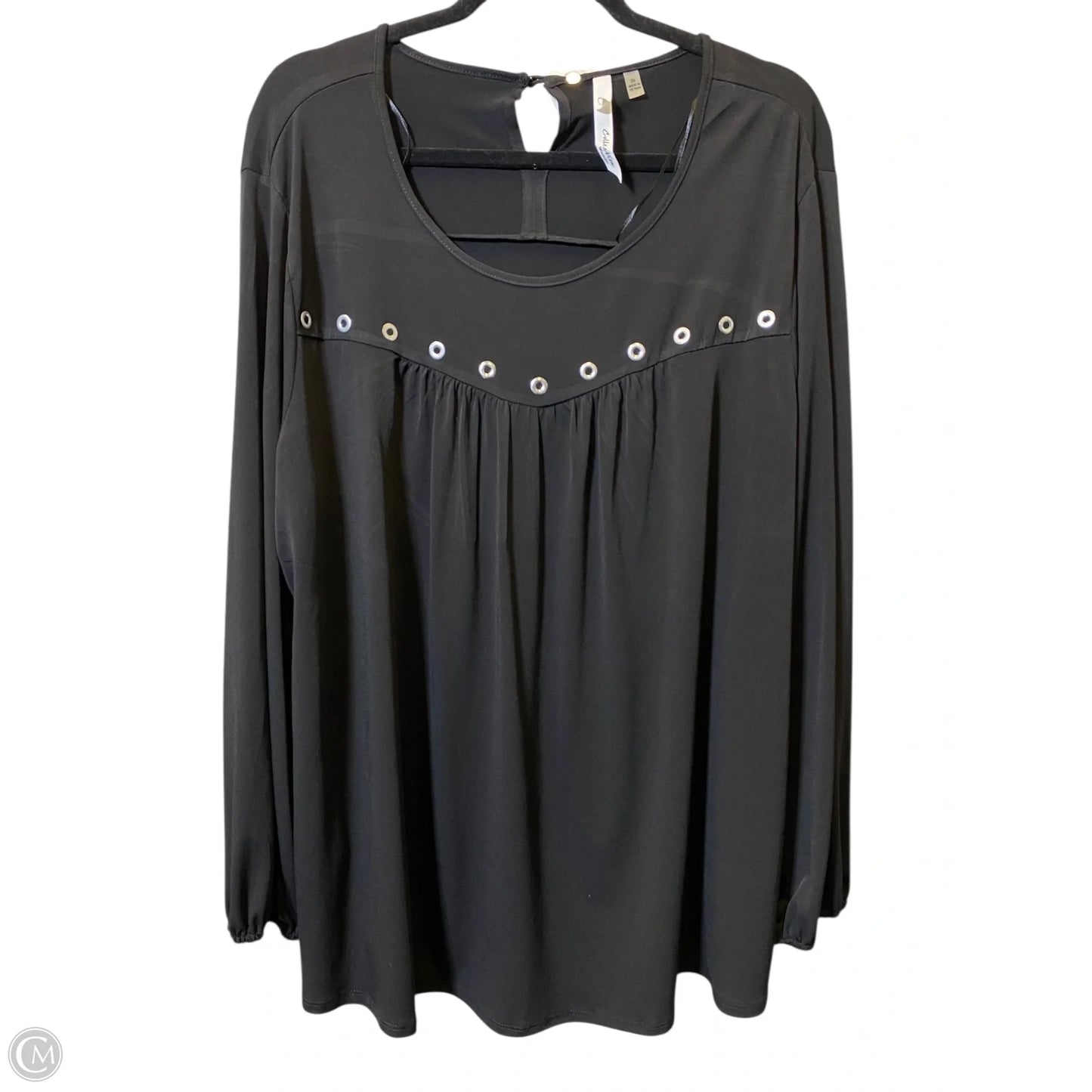 Blouse Long Sleeve By New York And Co In Black, Size: 3x