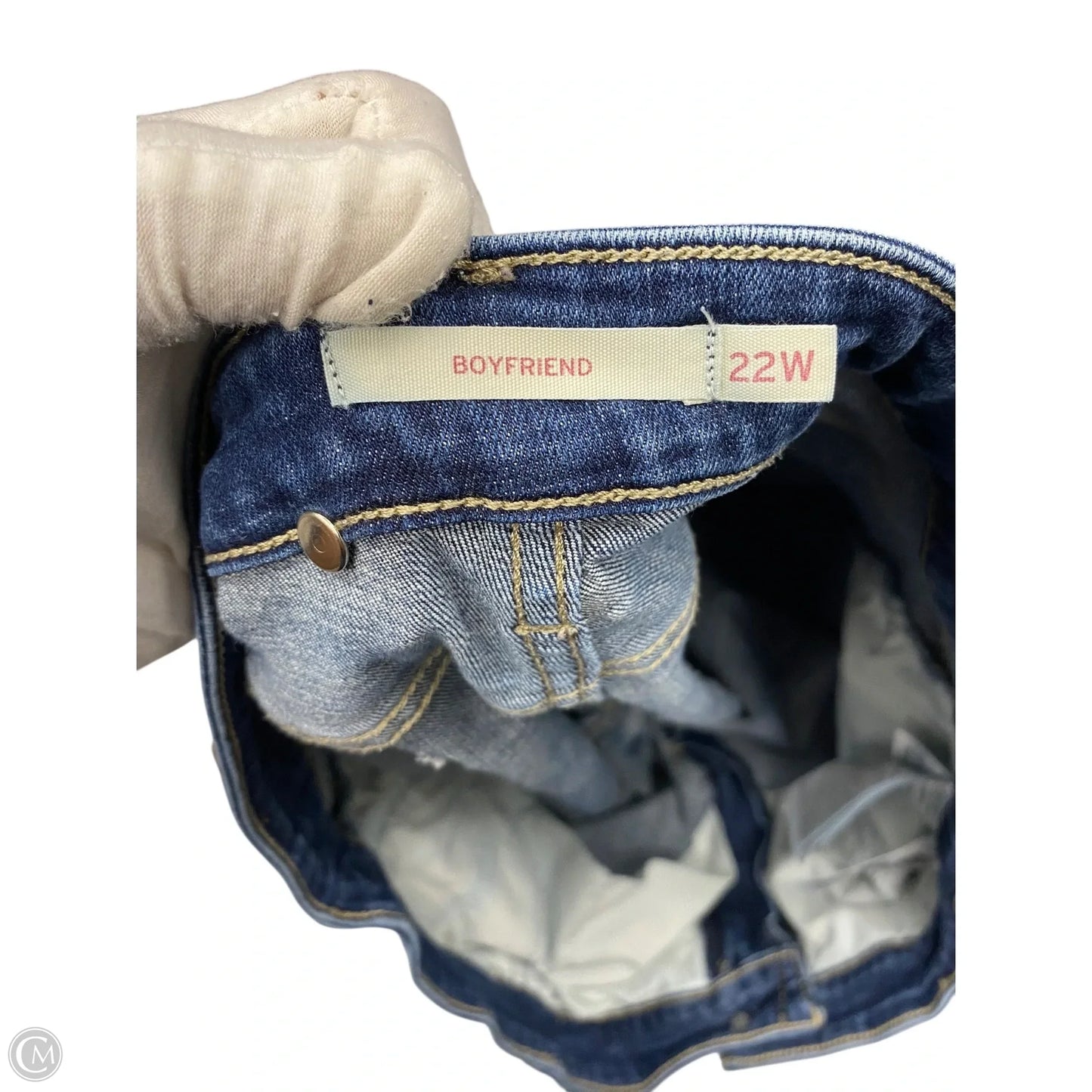 Jeans Boyfriend By Levis In Blue Denim, Size: 22