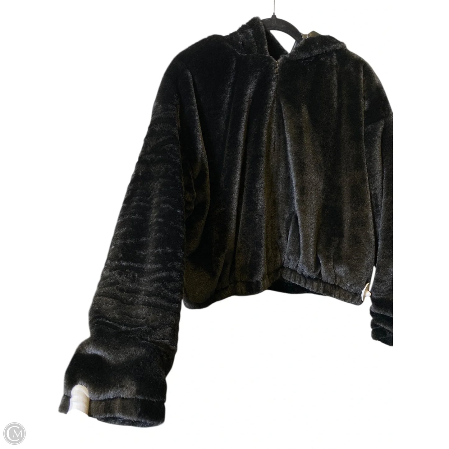 Jacket Faux Fur & Sherpa By Clothes Mentor In Black, Size: 2x