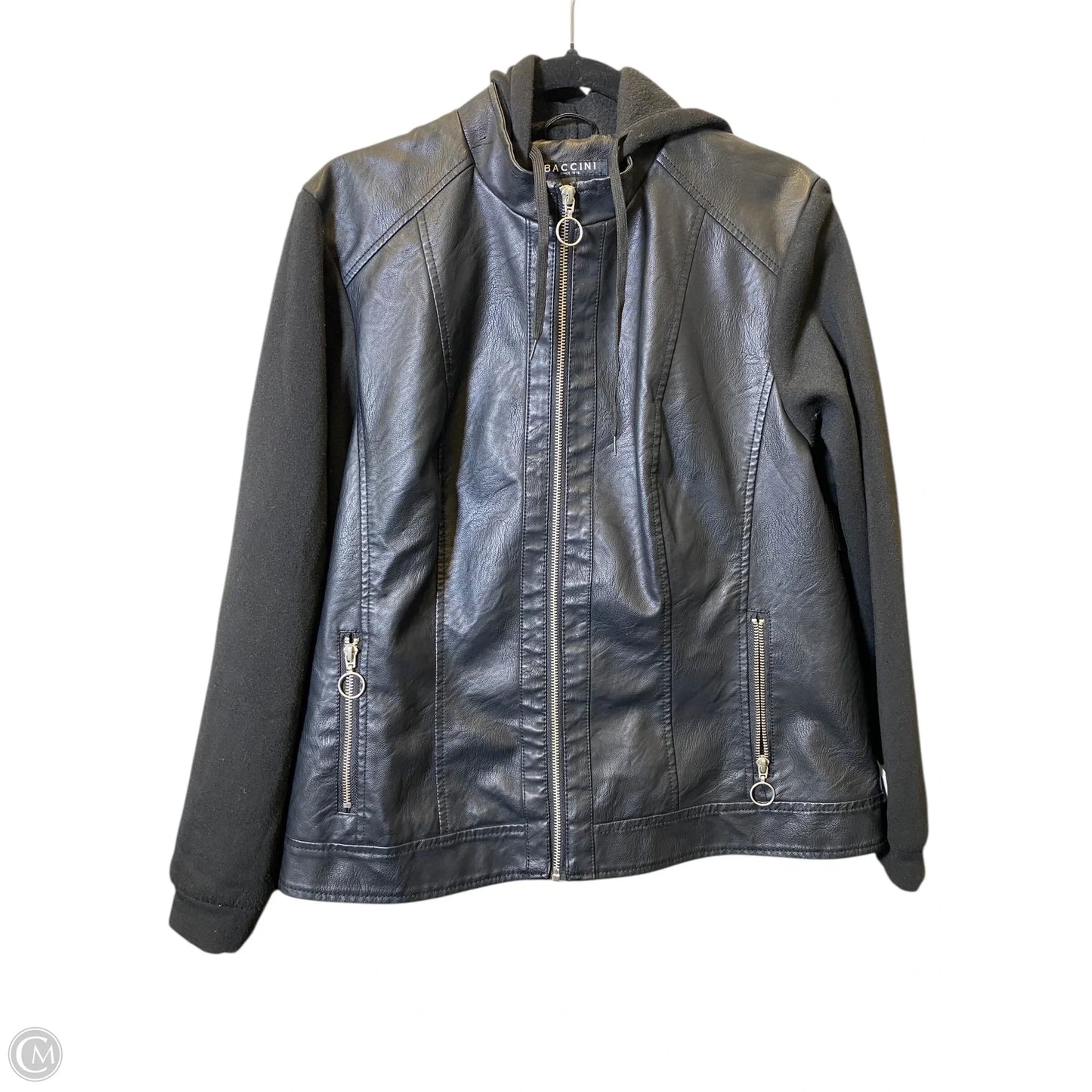 Jacket Leather By Baccini In Black, Size: 1x