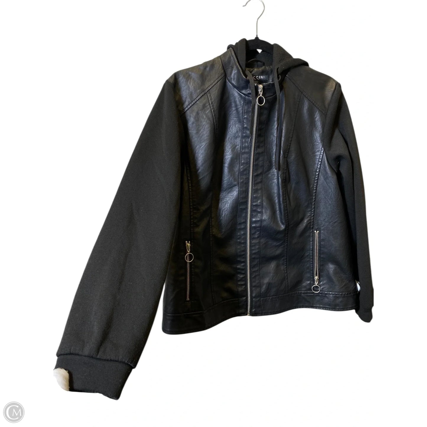 Jacket Leather By Baccini In Black, Size: 1x