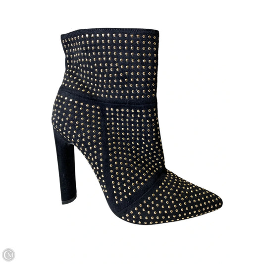 Boots Ankle Heels By Windsor In Black & Gold, Size: 6