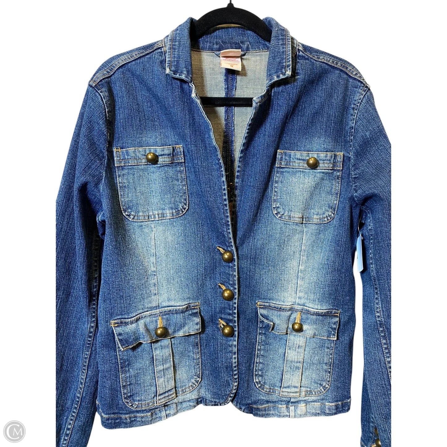 Jacket Denim By Faded Glory In Blue Denim, Size: 16