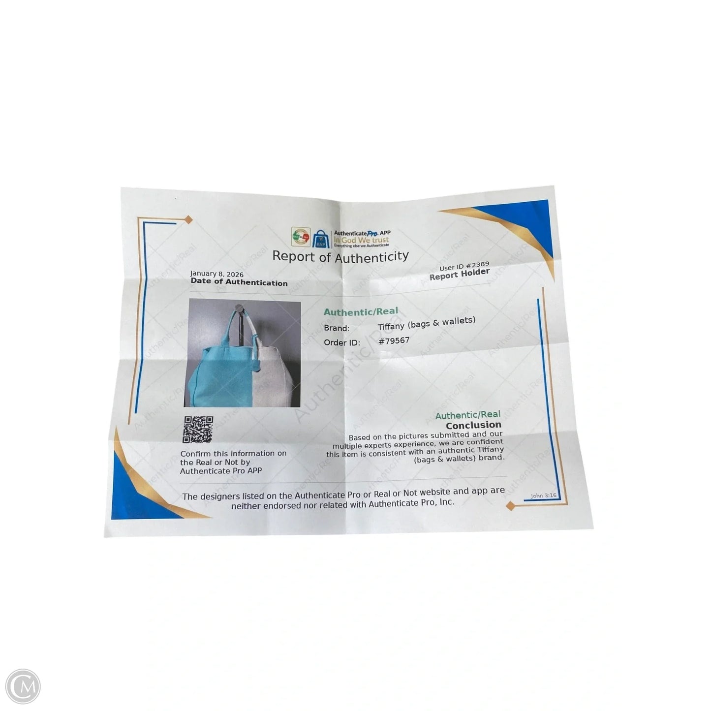 Handbag Luxury Designer By Tiffany And Company, Size: Large