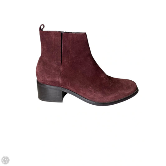 Boots Ankle Flats By Cole-haan In Maroon, Size: 8.5