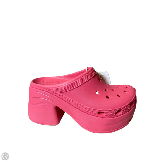 Sandals Heels Block By Crocs In Pink, Size: 10