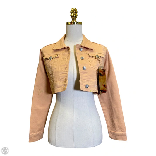 Jacket Denim By Clothes Mentor In Orange, Size: L