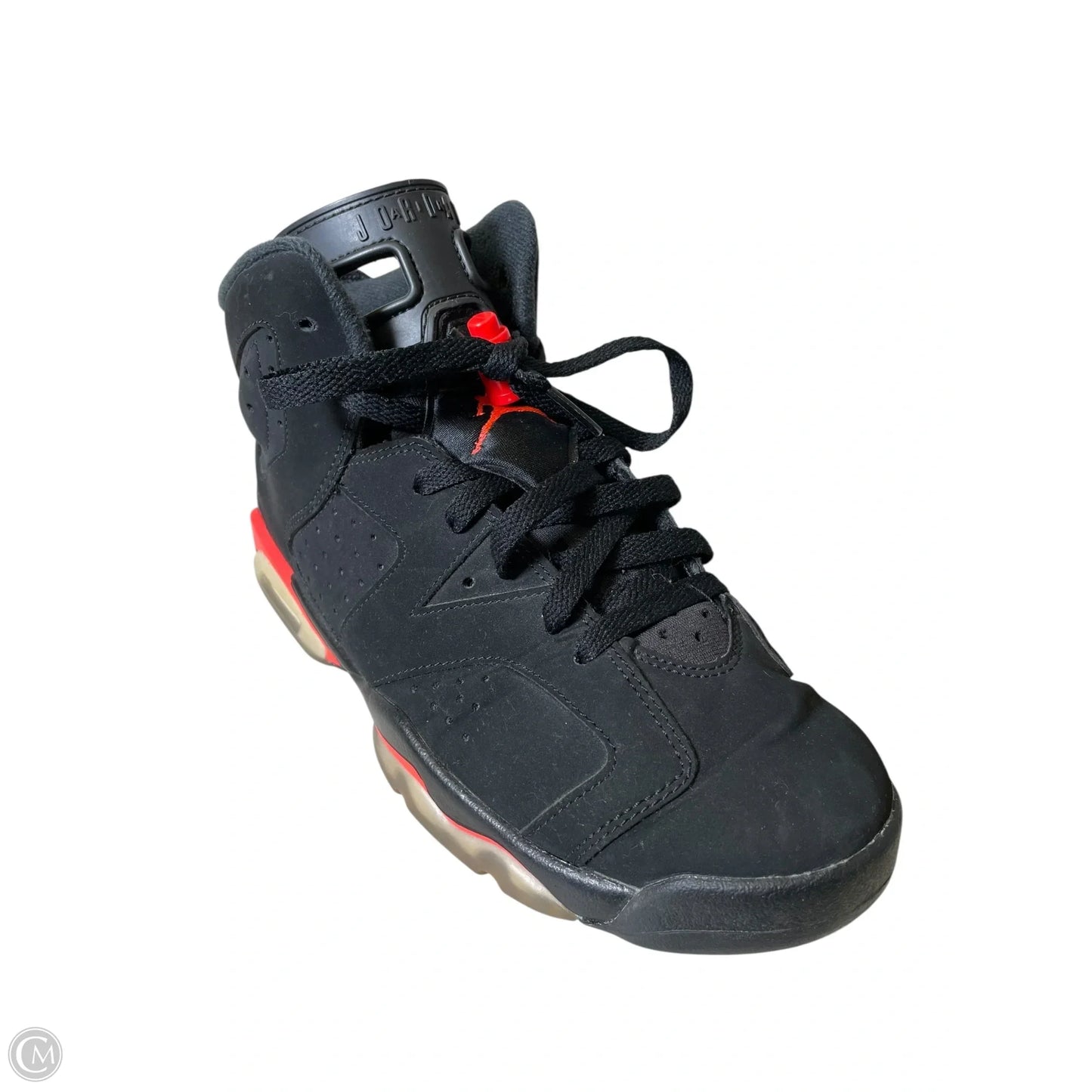 Shoes Luxury Designer By Jordan In Black & Red, Size: 6.5Y