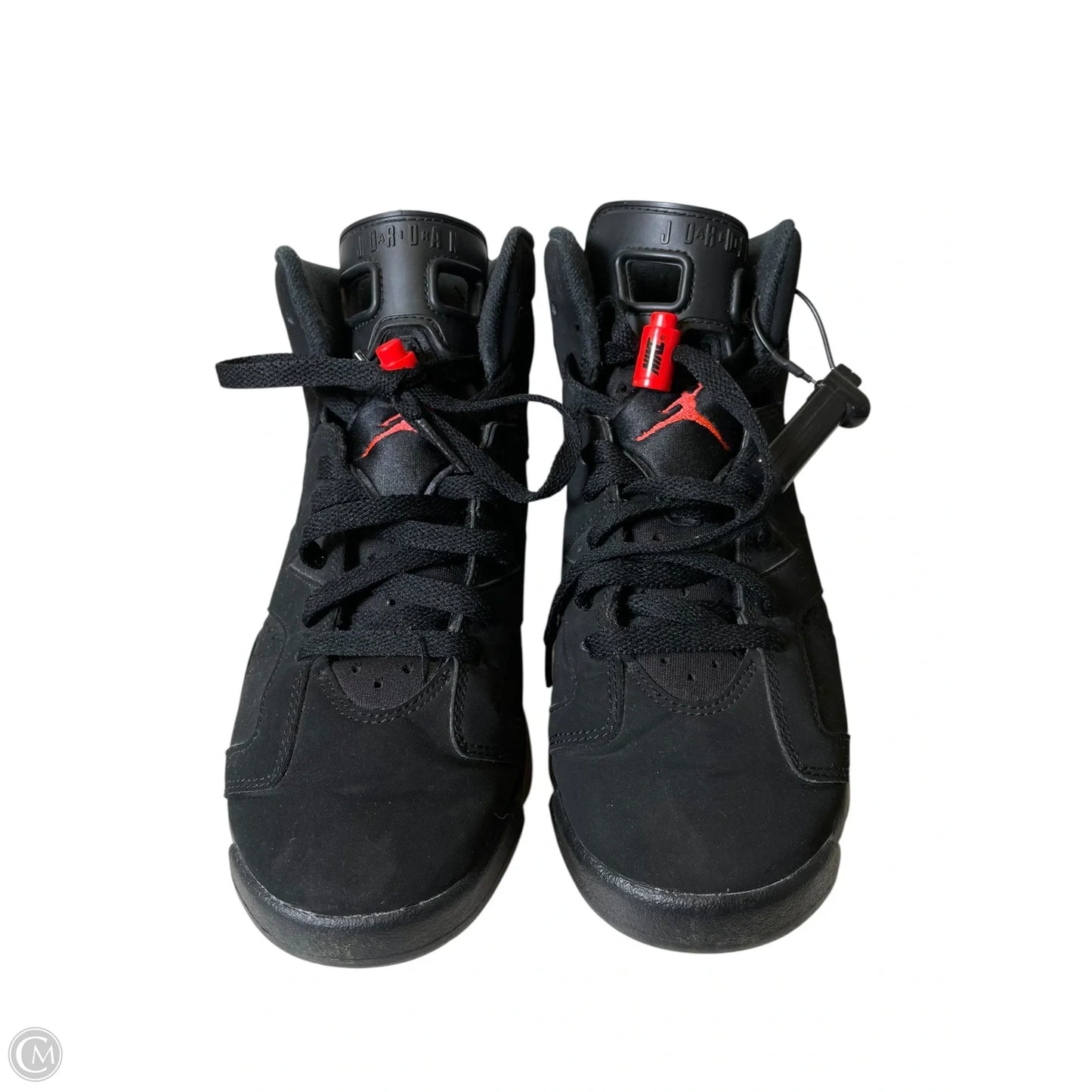 Shoes Luxury Designer By Jordan In Black & Red, Size: 6.5Y