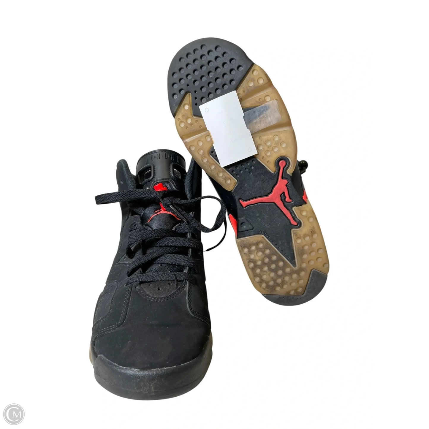 Shoes Luxury Designer By Jordan In Black & Red, Size: 6.5Y