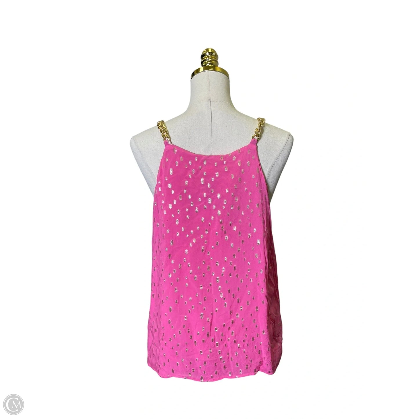 Top Sleeveless Designer By Lilly Pulitzer In Gold & Pink, Size: L
