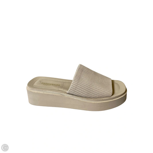 Sandals Heels Platform By Cushionaire In Tan, Size: 8.5