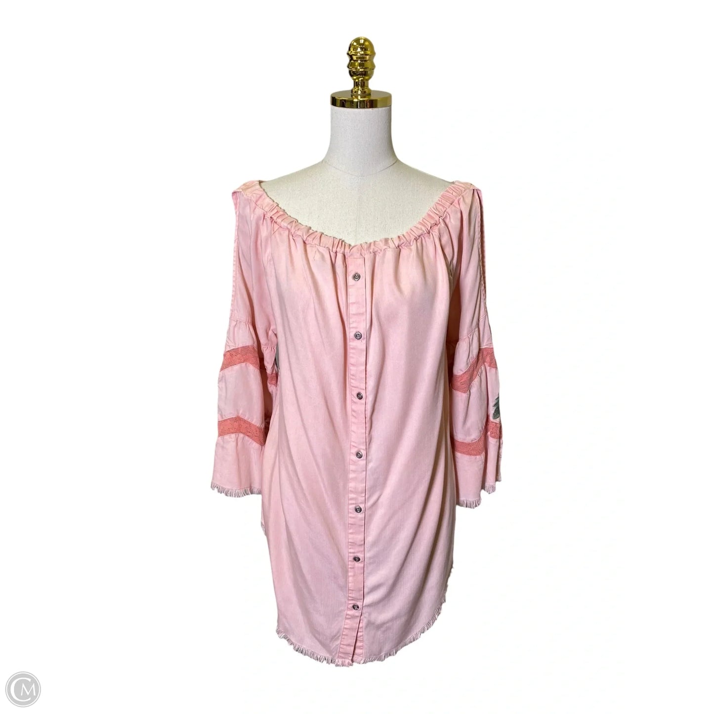 Top Long Sleeve By Clothes Mentor In Pink, Size: L