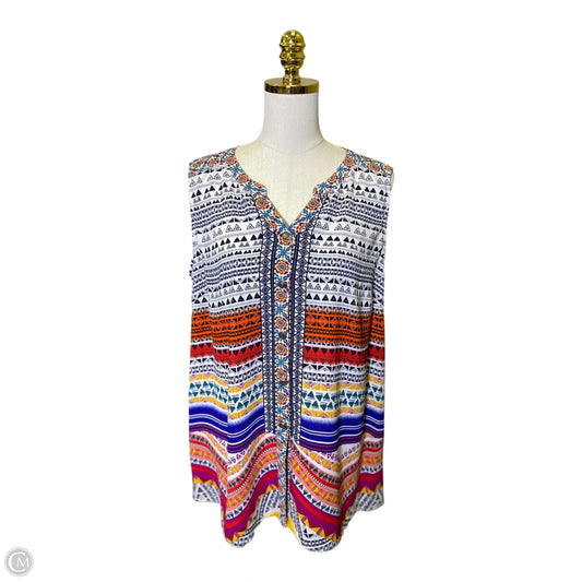 Top Sleeveless By John Mark In Multi-colored, Size: L