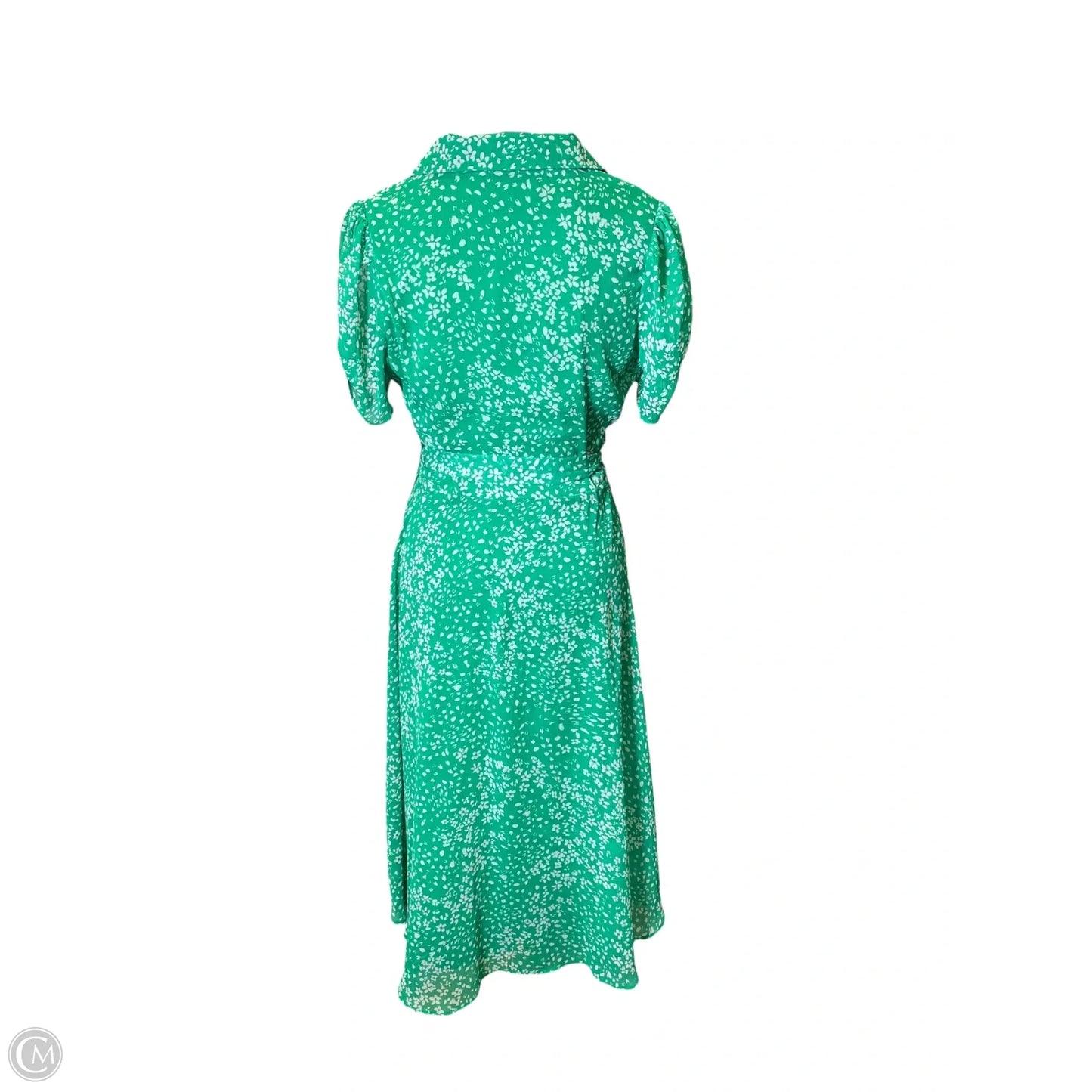 Dress Casual Midi By Dkny In Green & White, Size: M