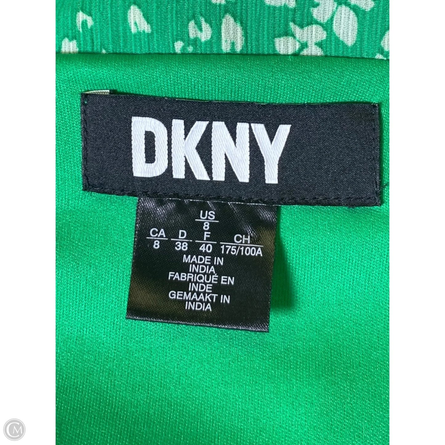 Dress Casual Midi By Dkny In Green & White, Size: M