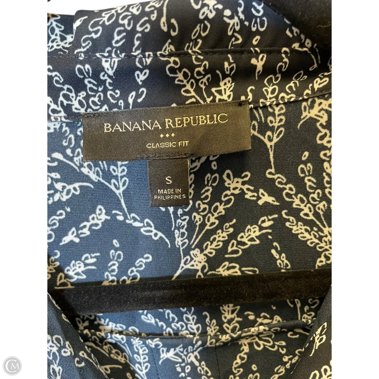 Blouse Long Sleeve By Banana Republic In Black & White, Size: S