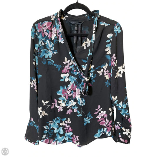 Top Long Sleeve By White House Black Market In Floral Print, Size: 6