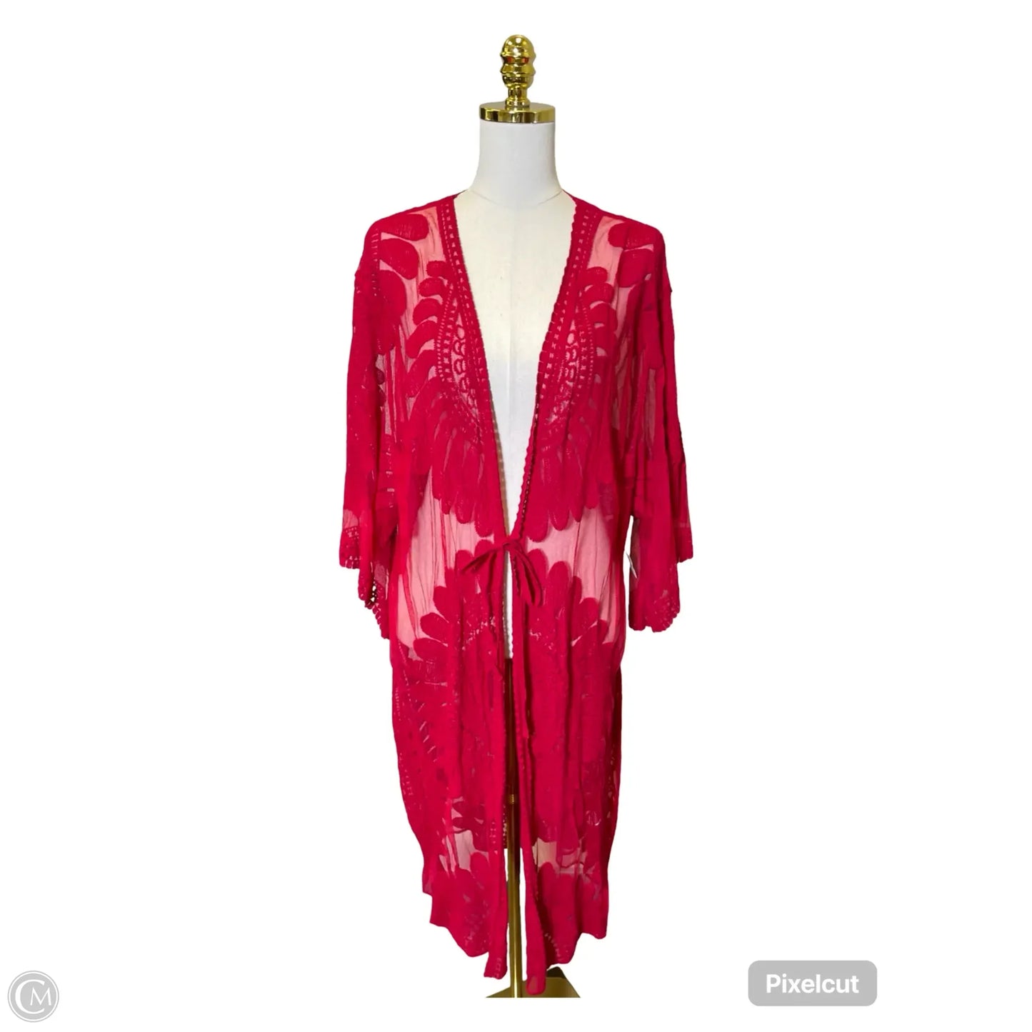 Kimono By Clothes Mentor In Red, Size: L