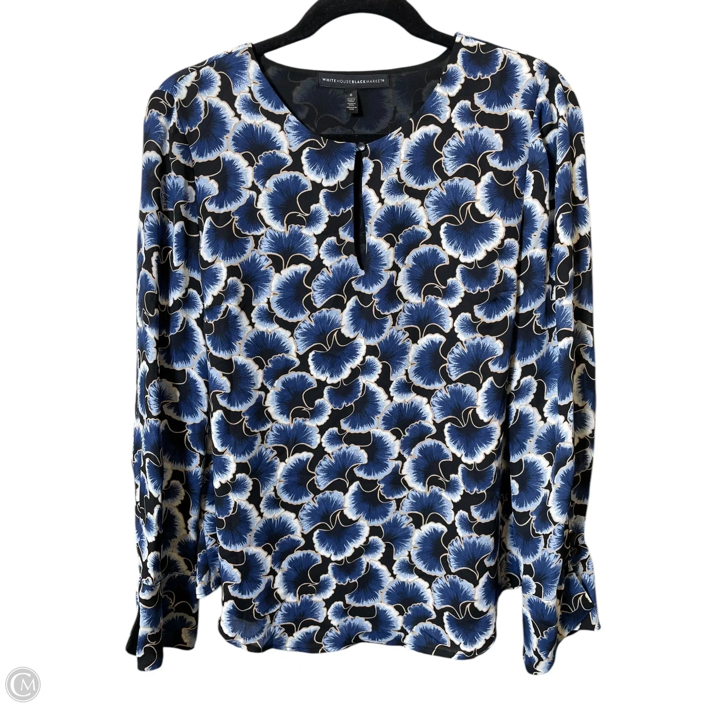 Top Long Sleeve By White House Black Market In Floral Print, Size: S