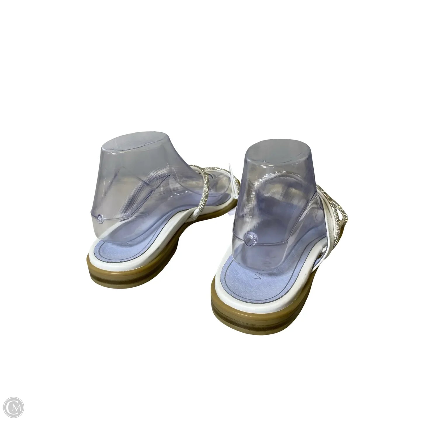 Sandals Flats By Vionic In Silver & White, Size: 9