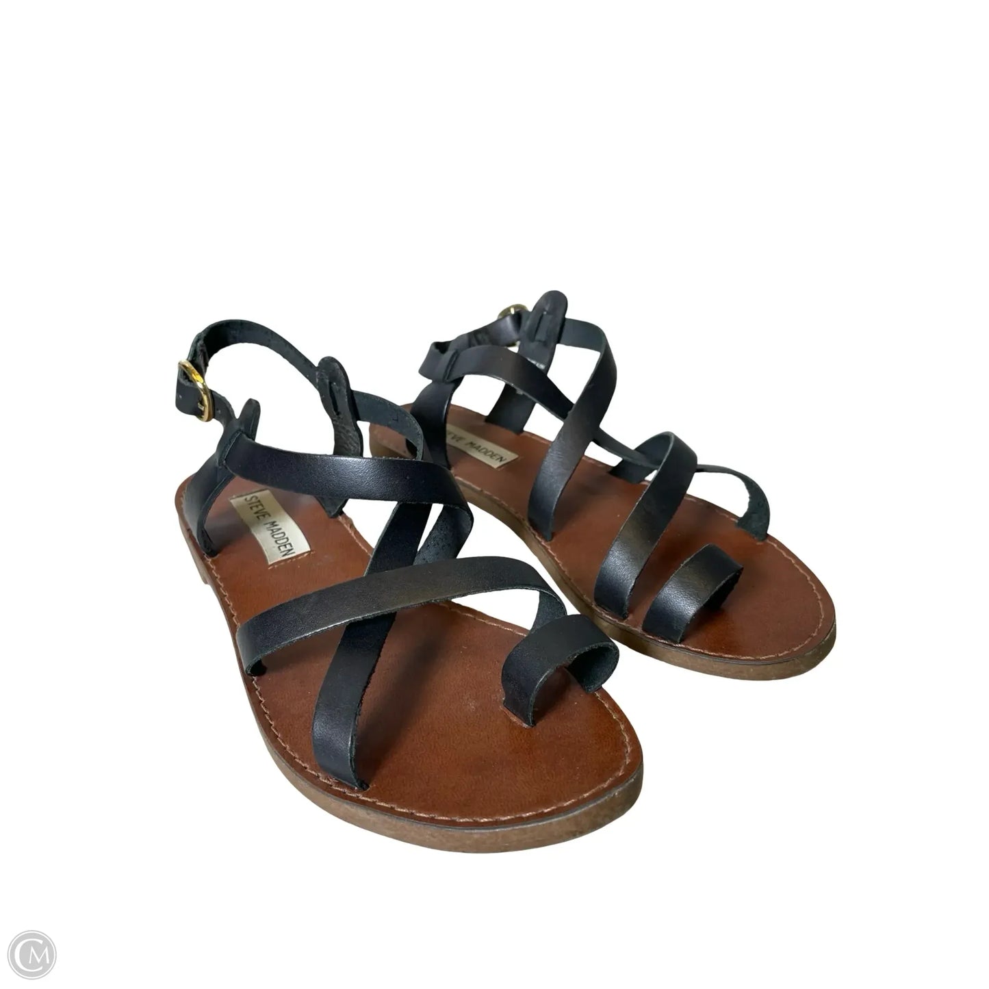 Sandals Flats By Steve Madden In Black, Size: 6.5