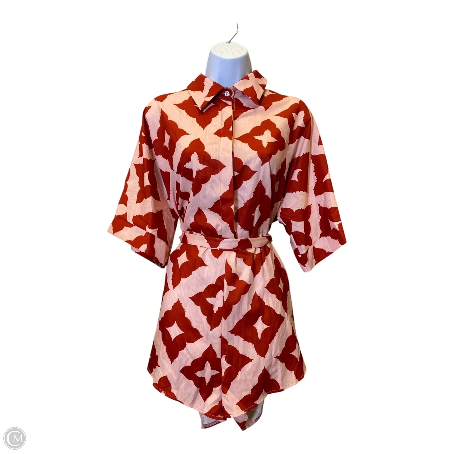 Romper By Clothes Mentor In Pink & Red, Size: S