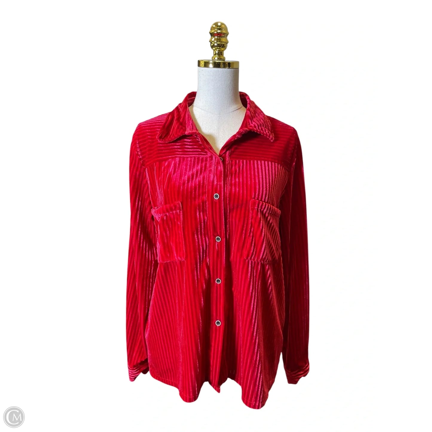 Top Long Sleeve By Clothes Mentor In Red, Size: L