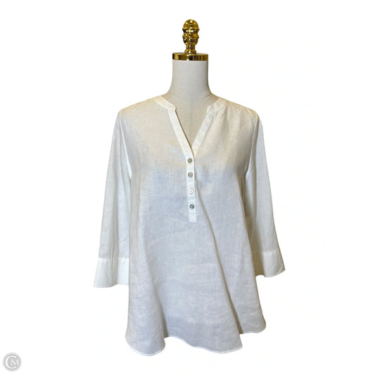 Top 3/4 Sleeve By Chicos In White, Size: S