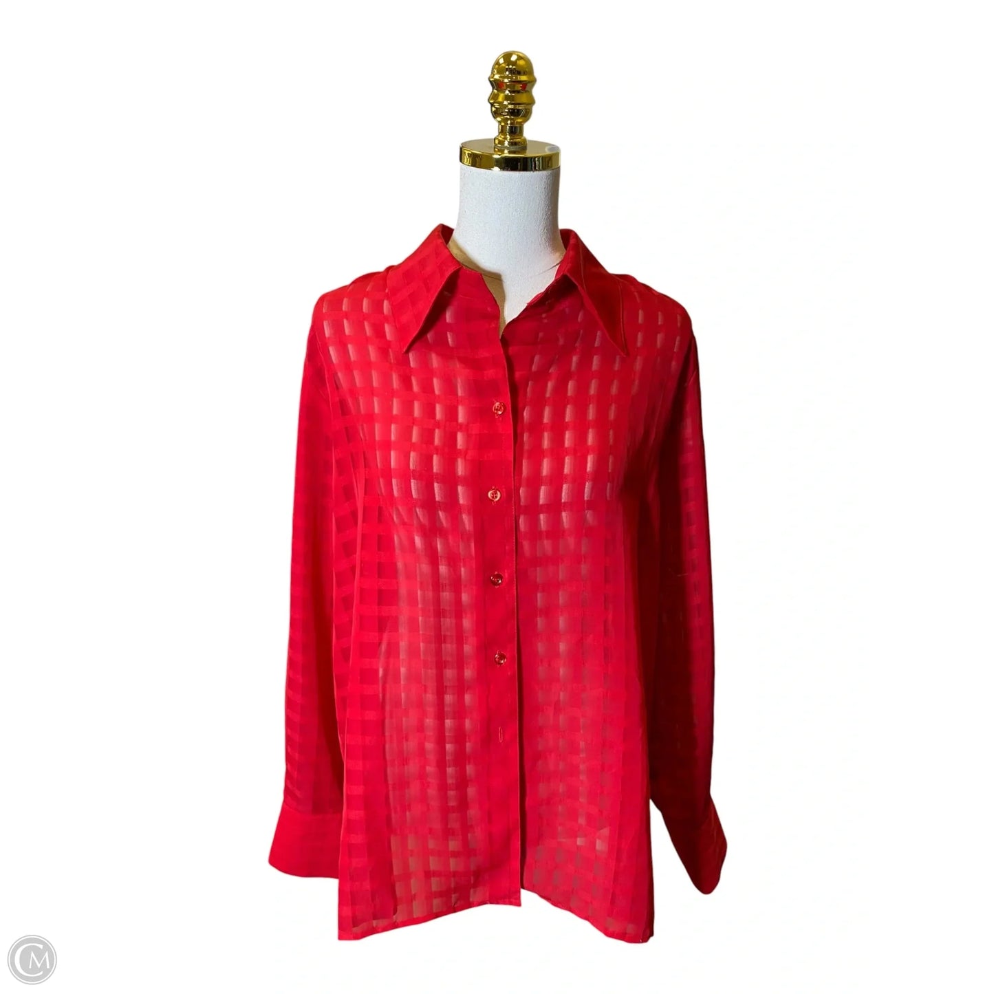 Top Long Sleeve By Clothes Mentor In Red, Size: L