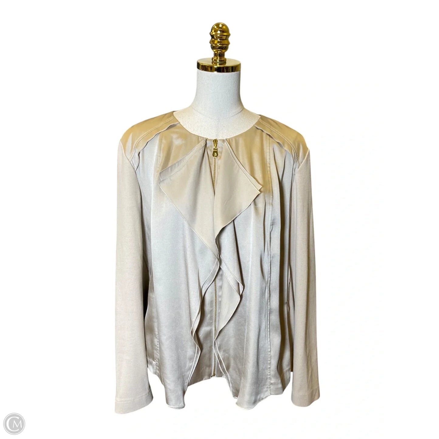 Top Long Sleeve By Chicos In Beige, Size: Xl
