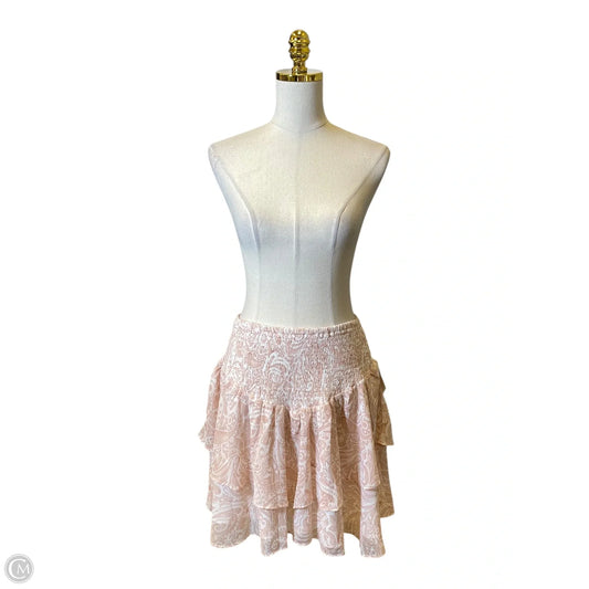 Skirt Midi By Express In Pink & White, Size: L