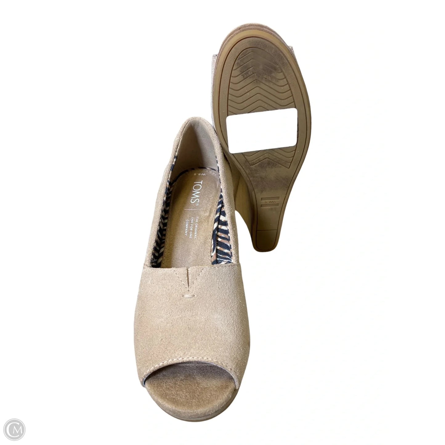 Shoes Heels Wedge By Toms In Beige, Size: 6.5