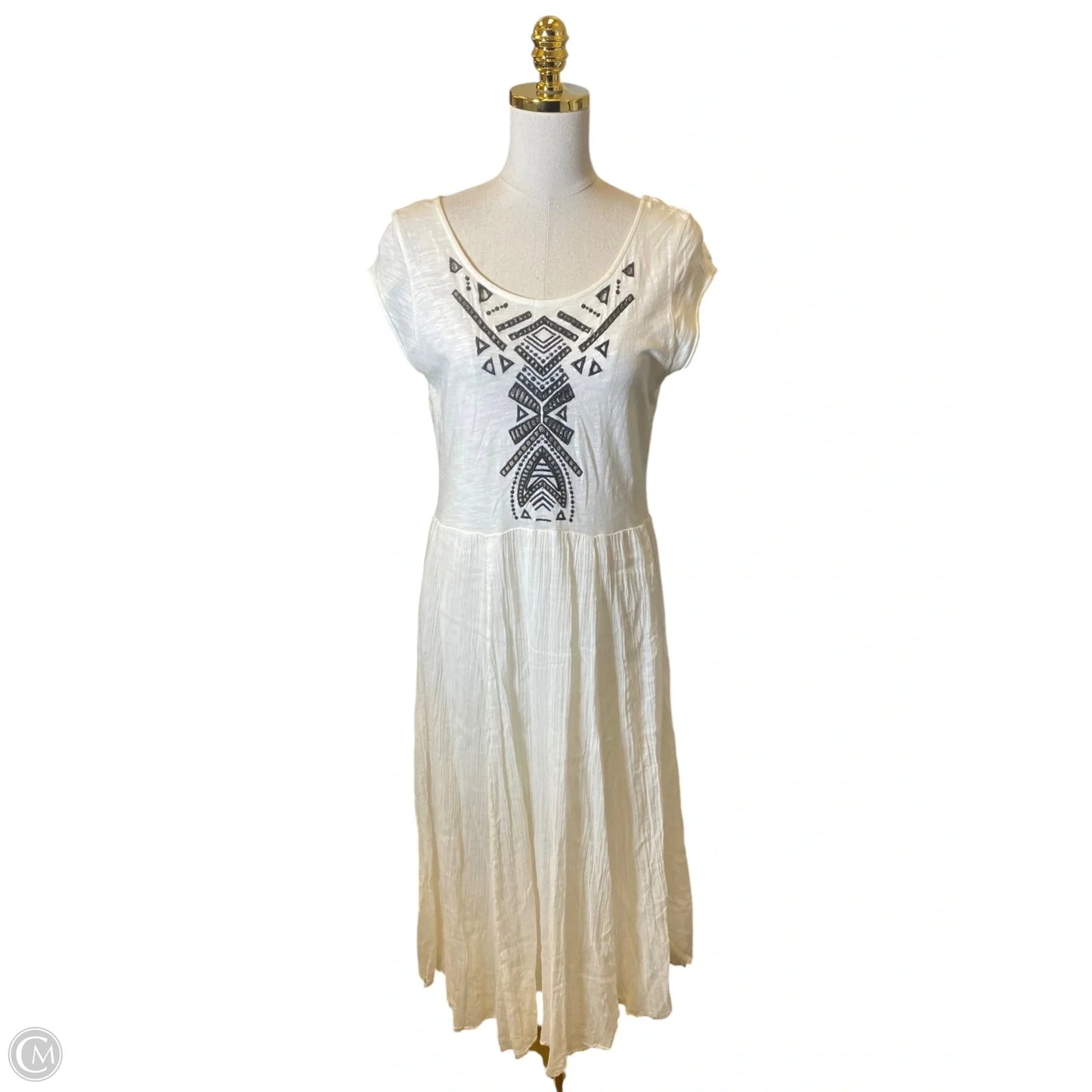 Dress Casual Midi By Free People In Black & Cream, Size: M